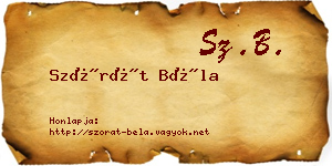 Szórát Béla névjegykártya