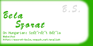 bela szorat business card